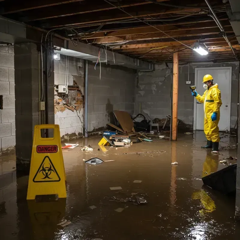 Flooded Basement Electrical Hazard in Fall City, WA Property